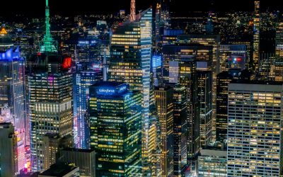 De nuit, depuis l’Empire State Building